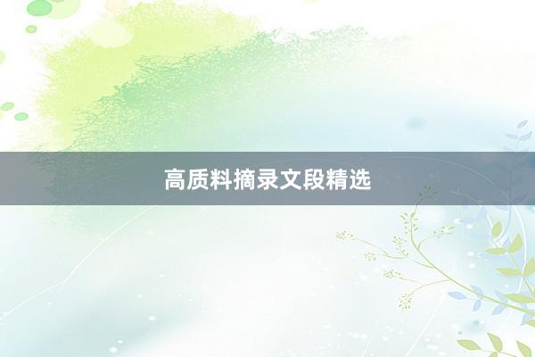 高质料摘录文段精选